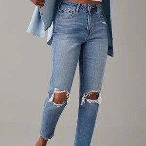 American Eagle Mom Jeans with Ripped Knee